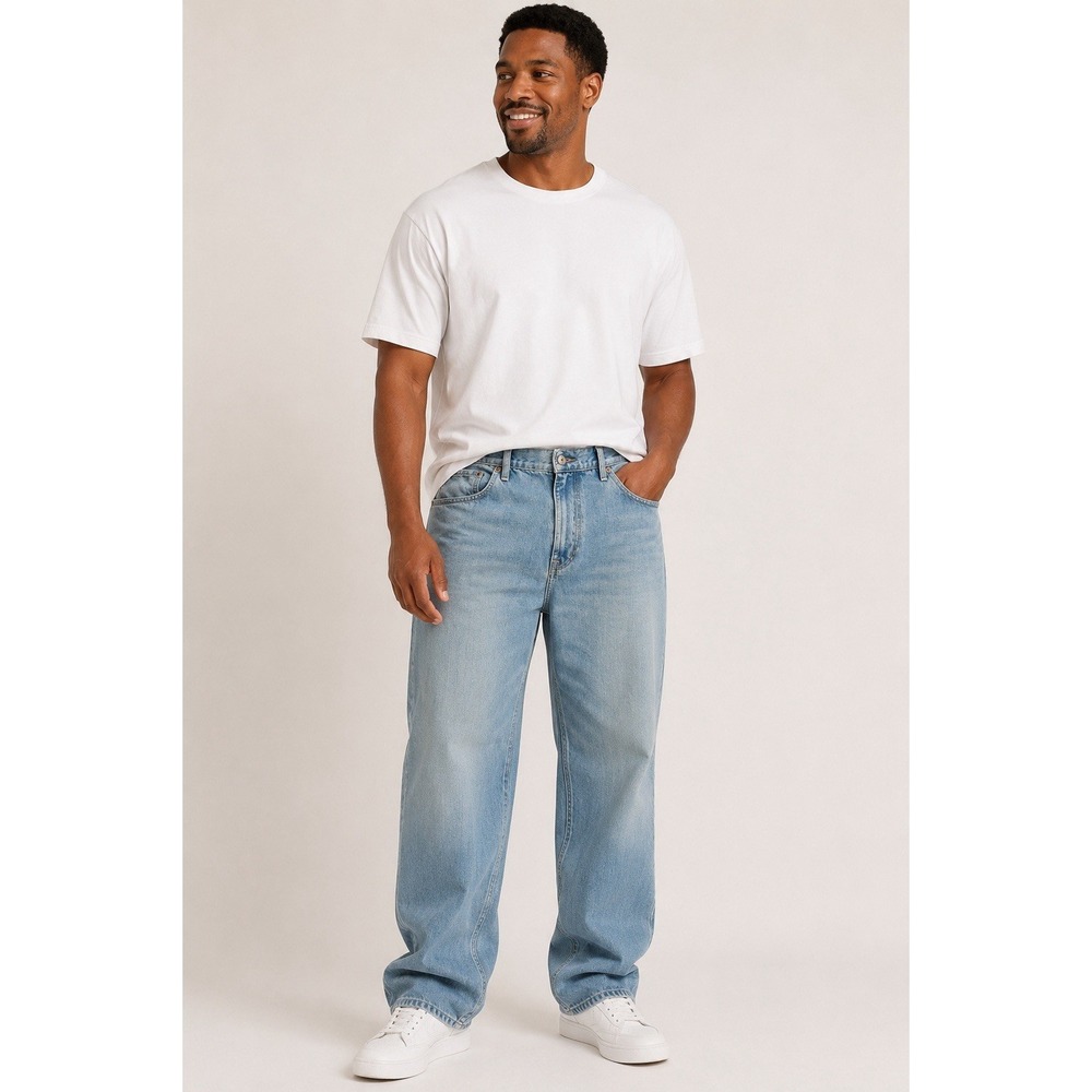 Sean John Mens Baggy Straight Leg Jeans Hip-Hop Y2K Grunge Streetwear 40/32